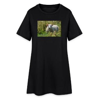 Sheep Lying in the Grass - Poster - Women’s T-Shirt Dress - black - Front