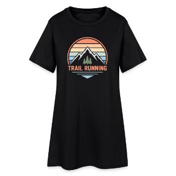 Trail Running Pastel Mountain Sunset - Robe T-shirt Femme - noir - Devant