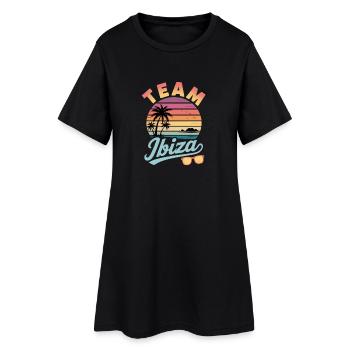 Équipe Palmiers du Coucher du Soleil d’Ibiza - Robe T-shirt Femme - noir - Devant