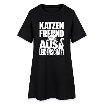 Katzenfreund Aus Leidenschaft - Frauen T-Shirt-Kleid - Schwarz - Vorne