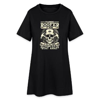 Dachdecker Skull: Stay Away Handwerker Geschenk - Frauen T-Shirt-Kleid - Schwarz - Vorne