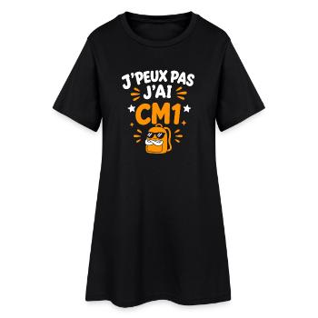 CM1 J'peux pas j’ai CM1 - Robe T-shirt Femme - noir - Devant