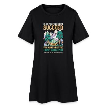 Camping, Vie de campement Vie de campement dans la forêt - Robe T-shirt Femme - noir - Devant