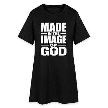 Fait à l’image de Dieu : foi chrétienne - Robe T-shirt Femme - noir - Devant