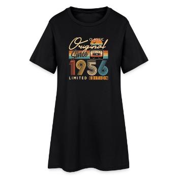 70e anniversaire, 70 ans - Robe T-shirt Femme - noir - Devant