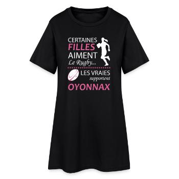 Certaines Filles Aiment Le Rugby Les Vraies Sup... - Robe T-shirt Femme - noir - Devant