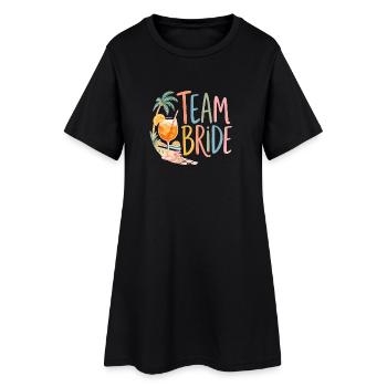 Team Bride! Palmen & Coctails - Frauen T-Shirt-Kleid - Schwarz - Vorne