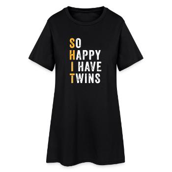 Twin Joy: So Happy I Have Twins - Women’s T-Shirt Dress - black - Front