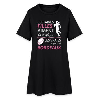 Certaines Filles Aiment Le Rugby Les Vraies Sup... - Robe T-shirt Femme - noir - Devant