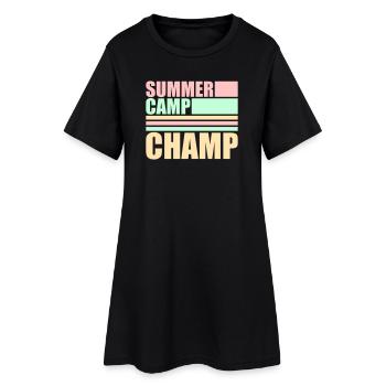 Camp d’été Champ Fun Aventure en plein air pour enfants - Robe T-shirt Femme - noir - Devant