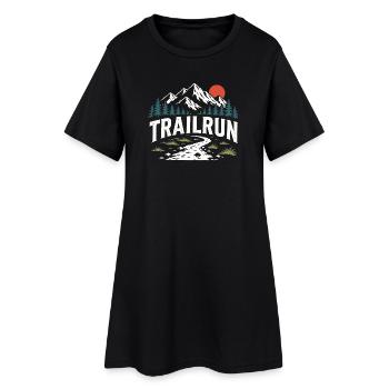 Course sur sentier - Robe T-shirt Femme - noir - Devant