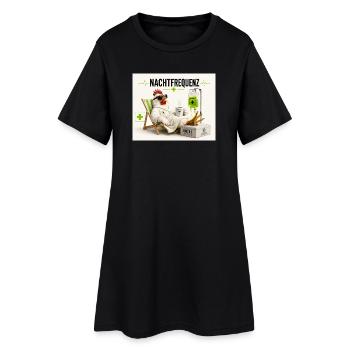 Nachtfrequenz Huhn im Sanatorium - Frauen T-Shirt-Kleid - Schwarz - Vorne