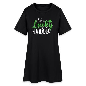 One Lucky Daddy St Patrick Tee - Women’s T-Shirt Dress - black - Front