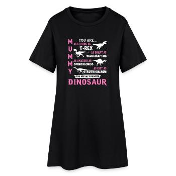 Du bist mein Lieblingsdinosaurier - Frauen T-Shirt-Kleid - Schwarz - Vorne