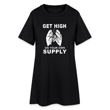 Bold Hands Slogan Rebellion - Frauen T-Shirt-Kleid - Schwarz - Vorne