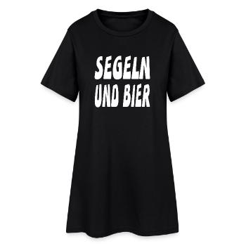 Segeln - Frauen T-Shirt-Kleid - Schwarz - Vorne