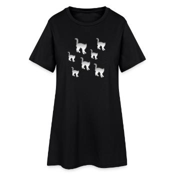 félin - Robe T-shirt Femme - noir - Devant