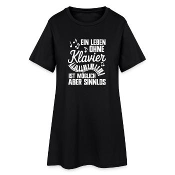 Ein Leben ohne Klavier Musik Piano Pianist Musiker - Frauen T-Shirt-Kleid - Schwarz - Vorne