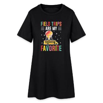 Excursions sur le terrain Aventures préférées - Robe T-shirt Femme - noir - Devant