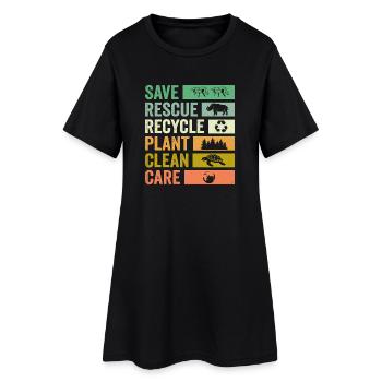 Héros environnementaux : sauver les secours Recycler les plantes nettoyées - Robe T-shirt Femme - noir - Devant