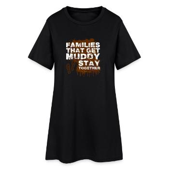 Families muddy Schlammlauf Mud Run Muddy Race - Frauen T-Shirt-Kleid - Schwarz - Vorne