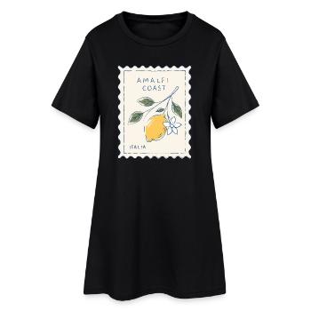 Amalfi Küstenzitronen Motiv - Frauen T-Shirt-Kleid - Schwarz - Vorne