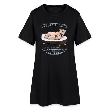 Grizzly en mission d'observation - humour fun - Robe T-shirt Femme - noir - Devant