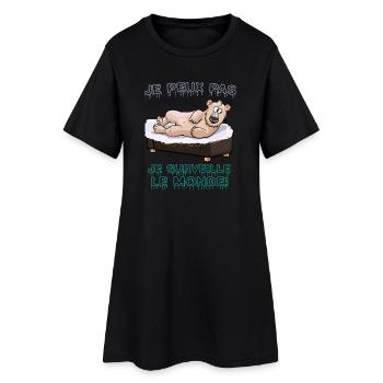 Ours Grizzly animal Fun – Je surveille le monde - Robe T-shirt Femme - noir - Devant