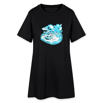 Ours polaire surfeur  - Robe T-shirt Femme - noir - Devant