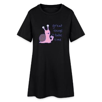Les grandes choses prennent du temps - Robe T-shirt Femme - noir - Devant