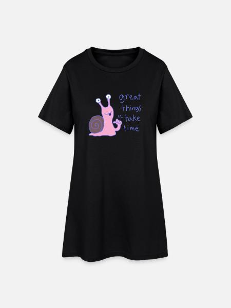 Les grandes choses prennent du temps - Robe T-shirt Femme - noir