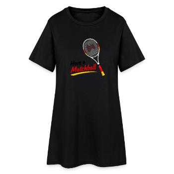 Logo Match Ball Tennis – Forme de cœur - Robe T-shirt Femme - noir - Devant