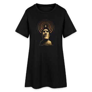 Signal cosmique Moai - Robe T-shirt Femme - noir - Devant