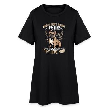 Bouledogue français Race de chien Frenchie - Robe T-shirt Femme - noir - Devant