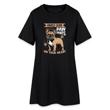 Bouledogue français Race de chien Frenchie - Robe T-shirt Femme - noir - Devant
