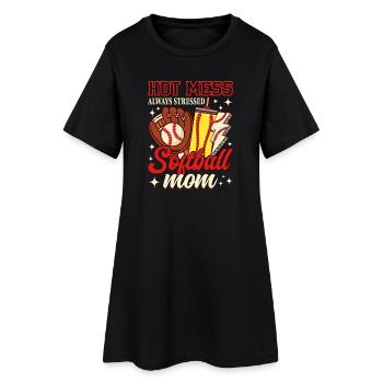Maman de softball de Désordre Chaud - Robe T-shirt Femme - noir - Devant