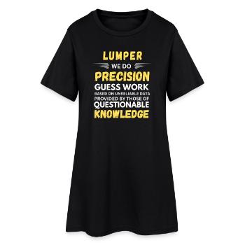 Lumper Präzision Ratewerk Lustiges Lagerhaus - Frauen T-Shirt-Kleid - Schwarz - Vorne
