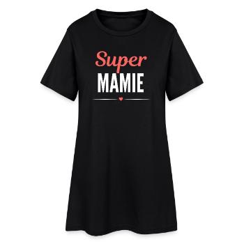 Humour Mamie Cadeau Grand-Mère Original - Robe T-shirt Femme - noir - Devant