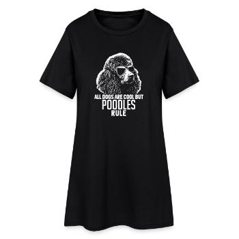 Poodle Sunglasses Rule Tee - Women’s T-Shirt Dress - black - Front