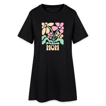 Fleurs de la fête des mères MAMAN - Robe T-shirt Femme - noir - Devant