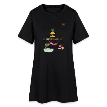 Ananas chic été hamac - Robe T-shirt Femme - noir - Devant