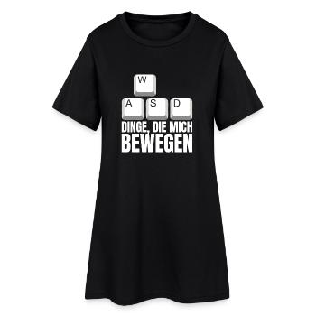 Dinge Die Mich Bewegen WASD PC Gamer - Frauen T-Shirt-Kleid - Schwarz - Vorne
