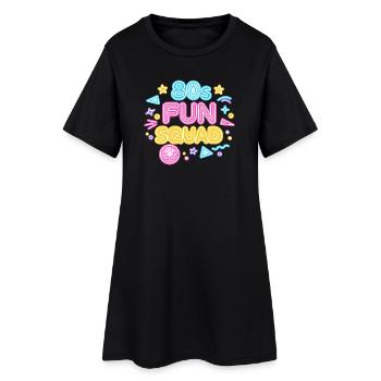 80er Fun Squad Neon Glow - Frauen T-Shirt-Kleid - Schwarz - Vorne