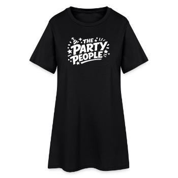 Motif de lettrage des membres du parti - Robe T-shirt Femme - noir - Devant