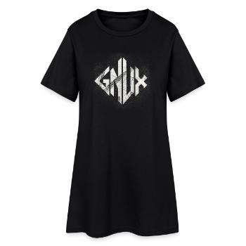 Geometric Marble Glyph - Women’s T-Shirt Dress - black - Front