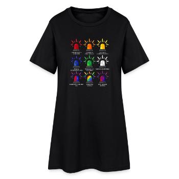Sirenen Rundumkennleuchten Übersicht  - Frauen T-Shirt-Kleid - Schwarz - Vorne