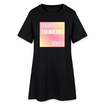 pensée - Robe T-shirt Femme - noir - Devant