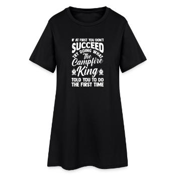 Camping, Vie de campement Vie de campement dans la forêt - Robe T-shirt Femme - noir - Devant