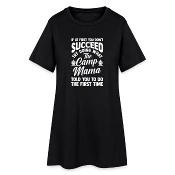 Camping Maman Mère Vie Forêt Campeuse - Robe T-shirt Femme - noir - Devant