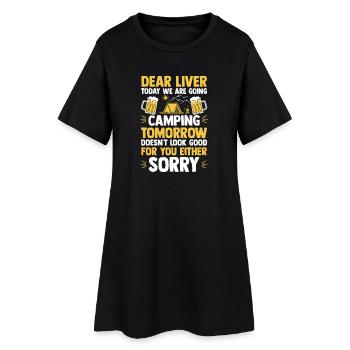 Camping Bonfire Camp Life Forest Camper - Frauen T-Shirt-Kleid - Schwarz - Vorne
